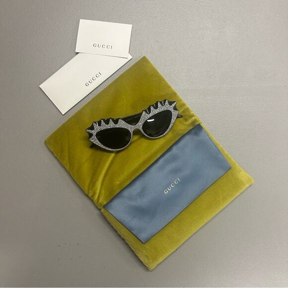 Gucci Sunglasses Cat Eye Hollywood Forever Black Studded Crystals Authentic NEW main image 5